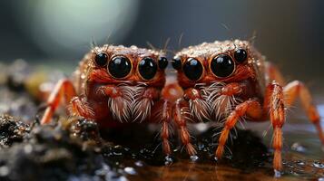 photo of heart-melting two Spiders with an emphasis on expression of love. Generative AI