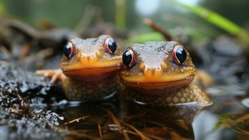 photo of heart-melting two Newts with an emphasis on expression of love. Generative AI