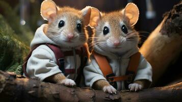 photo of heart-melting two Mouses with an emphasis on expression of love. Generative AI