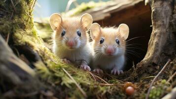 photo of heart-melting two Mouses with an emphasis on expression of love. Generative AI