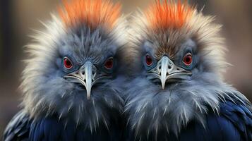 photo of heart-melting two Marabou Storks with an emphasis on expression of love. Generative AI