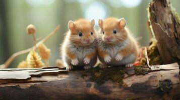 photo of heart-melting two Hamsters with an emphasis on expression of love. Generative AI