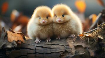 photo of heart-melting two Geese with an emphasis on expression of love. Generative AI