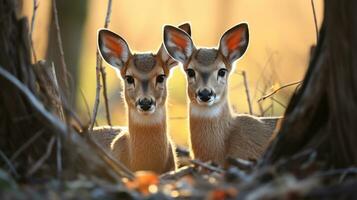 photo of heart-melting two Gazelles with an emphasis on expression of love. Generative AI