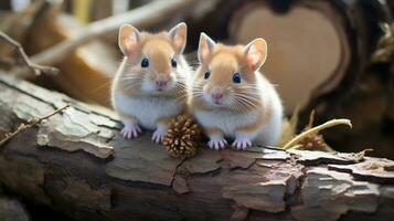 photo of heart-melting two Gerbils with an emphasis on expression of love. Generative AI