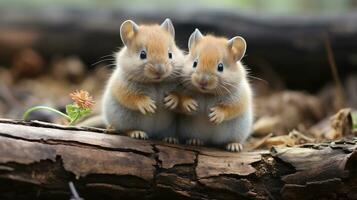 photo of heart-melting two Gerbils with an emphasis on expression of love. Generative AI