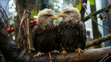 photo of heart-melting two Eagles with an emphasis on expression of love. Generative AI