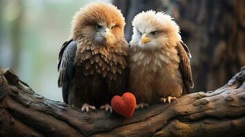 photo of heart-melting two Eagles with an emphasis on expression of love. Generative AI