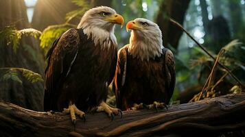 photo of heart-melting two Eagles with an emphasis on expression of love. Generative AI