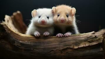 photo of heart-melting two Ferrets with an emphasis on expression of love. Generative AI