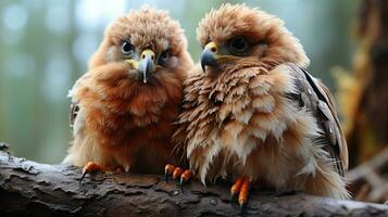 foto de conmovedor dos halcones con un énfasis en expresión de amor. generativo ai