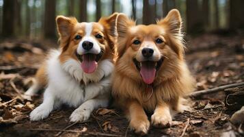 foto de conmovedor dos perros con un énfasis en expresión de amor. generativo ai