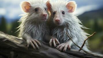 foto de conmovedor dos crestado ratas con un énfasis en expresión de amor. generativo ai