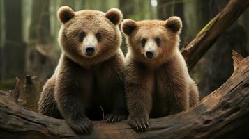 photo of heart-melting two Bears with an emphasis on expression of love. Generative AI