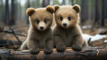 photo of heart-melting two Bears with an emphasis on expression of love. Generative AI