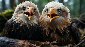 photo of heart-melting two Bald Eagles with an emphasis on expression of love. Generative AI