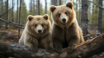 photo of heart-melting two Bears with an emphasis on expression of love. Generative AI