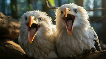 photo of heart-melting two Eagles with an emphasis on expression of love. Generative AI