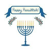 Happy Hanukkah vector greeting card