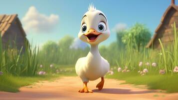 a cute little Goose in Disney cartoon style. Generative AI photo