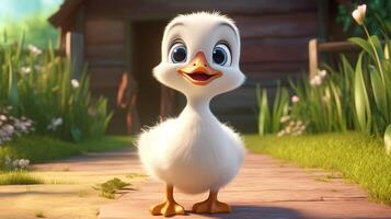 a cute little Goose in Disney cartoon style. Generative AI photo