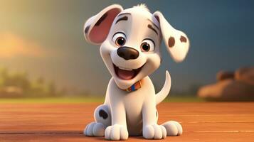 a cute little Dog in Disney cartoon style. Generative AI photo