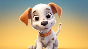 a cute little Dog in Disney cartoon style. Generative AI photo