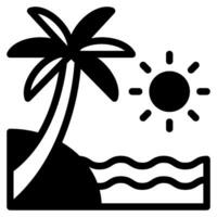 Beach Icon illustration, for uiux, web, app, infographic, etc vector