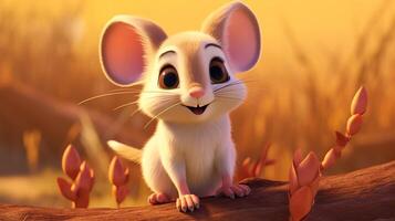 a cute little Kangaroo Rat in Disney cartoon style. Generative AI photo