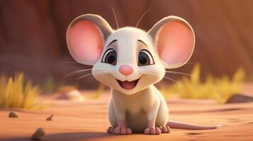 a cute little Kangaroo Rat in Disney cartoon style. Generative AI photo