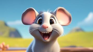 a cute little Crested Rat in Disney cartoon style. Generative AI photo