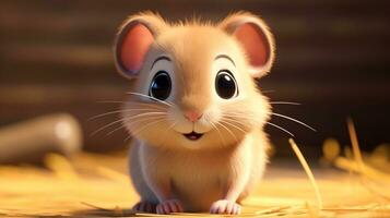 a cute little Gerbil in Disney cartoon style. Generative AI photo