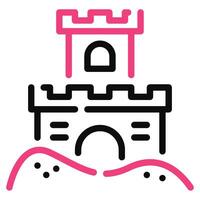 castillo de arena icono ilustración, para uiux, web, aplicación, infografía, etc vector