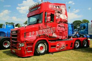 Whitchurch in the UK in JUne 2023. A view of a Truck at a Truck Show in Whitchurch Shropshire photo