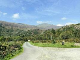 A view of the North Wales Countryside near Mount Snowden on a sunny day photo