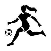 Woman Football soccer player silhouette. Vector illustration