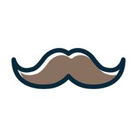 Moustache Vector Thick Line Filled Dark Colors Icons For Personal And Commercial Use.