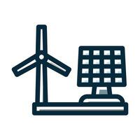 Renewable Energy Vector Thick Line Filled Dark Colors Icons For Personal And Commercial Use.