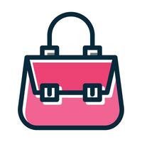 Shoulder Bag Vector Thick Line Filled Dark Colors Icons For Personal And Commercial Use.