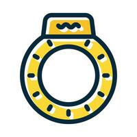 Mens Ring Vector Thick Line Filled Dark Colors Icons For Personal And Commercial Use.