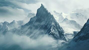 A Detailed View of Natural Landscapes, Capturing the Grandeur of Majestic Mountains photo