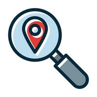 Geography Search Vector Thick Line Filled Dark Colors Icons For Personal And Commercial Use.