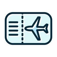 Plane Tickets Vector Thick Line Filled Dark Colors Icons For Personal And Commercial Use.