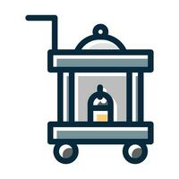 Food Trolley Vector Thick Line Filled Dark Colors Icons For Personal And Commercial Use.