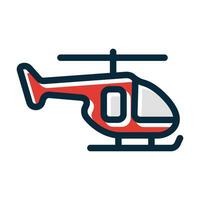 Helicopter Vector Thick Line Filled Dark Colors Icons For Personal And Commercial Use.