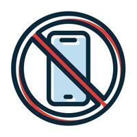 No Phone Vector Thick Line Filled Dark Colors Icons For Personal And Commercial Use.