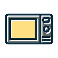 Microwave Vector Thick Line Filled Dark Colors Icons For Personal And Commercial Use.