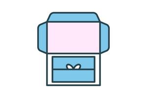 Unboxing experience. Icon related to Delivery. Suitable for web site design, app, user interfaces. Flat line icon style. Simple vector design editable