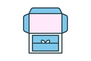 Unboxing experience. Icon related to Delivery. Suitable for web site design, app, user interfaces. Flat line icon style. Simple vector design editable