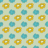 organic flat pressed flowers pattern in vector form